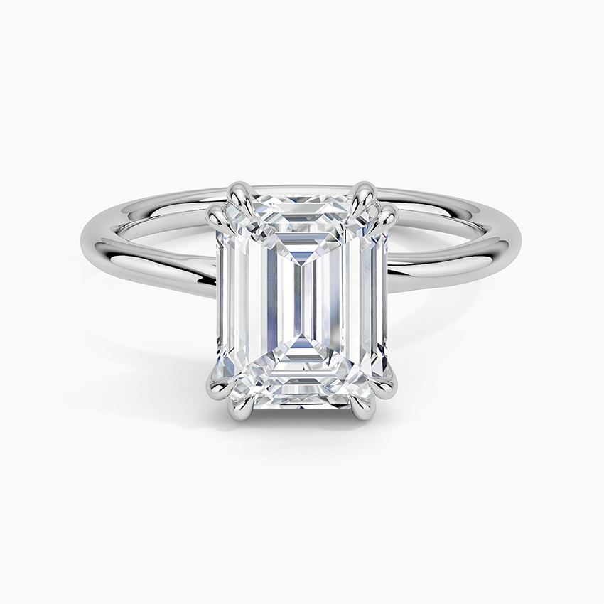Solitaire Double Claws Moissanite Engagement Ring-VOOGME