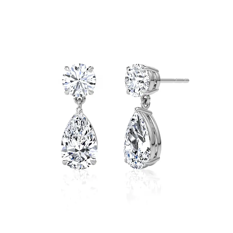 Duo Pear Moissanite Drop Earring