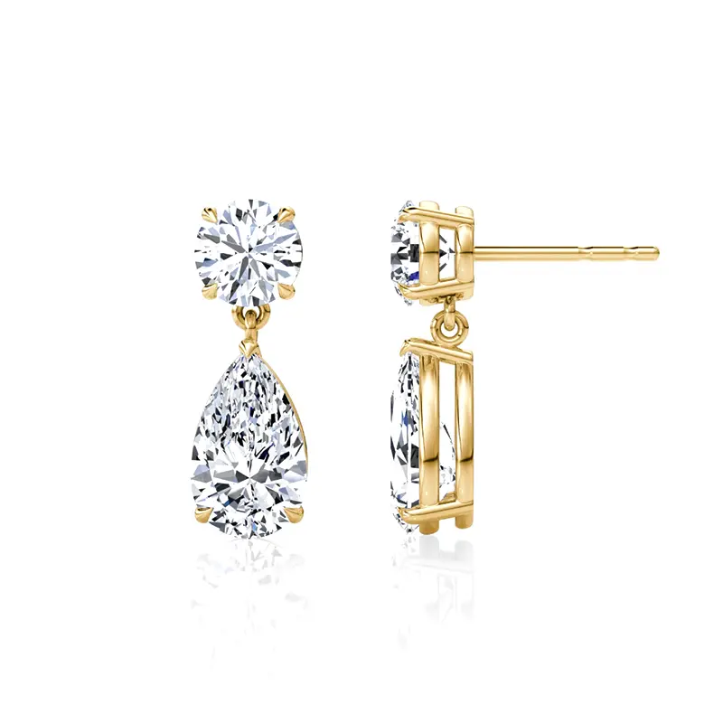 Duo Pear Moissanite Drop Earring