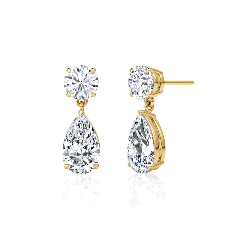 Duo Pear Moissanite Drop Earring