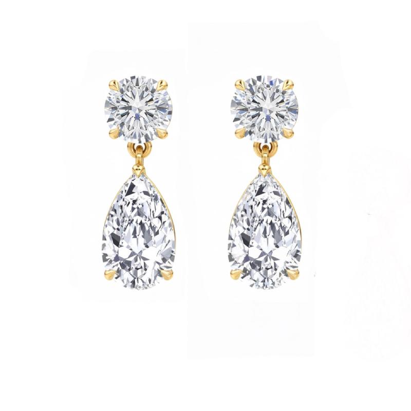 Duo Pear Moissanite Drop Earring