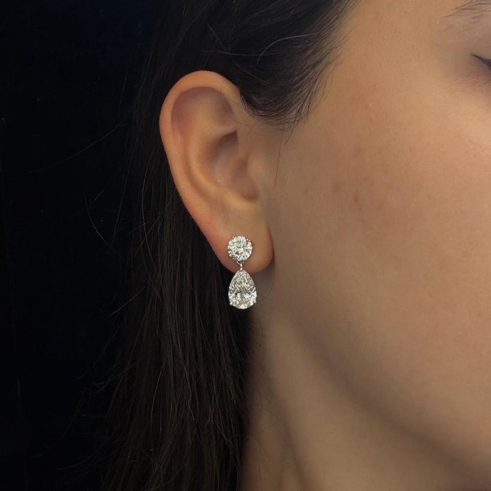 Duo Pear Moissanite Drop Earring
