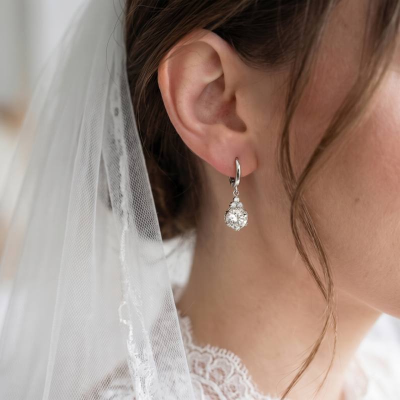 Luxury Crown Moissanite Hoop Earrings