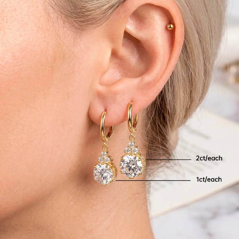 Luxury Crown Moissanite Hoop Earrings