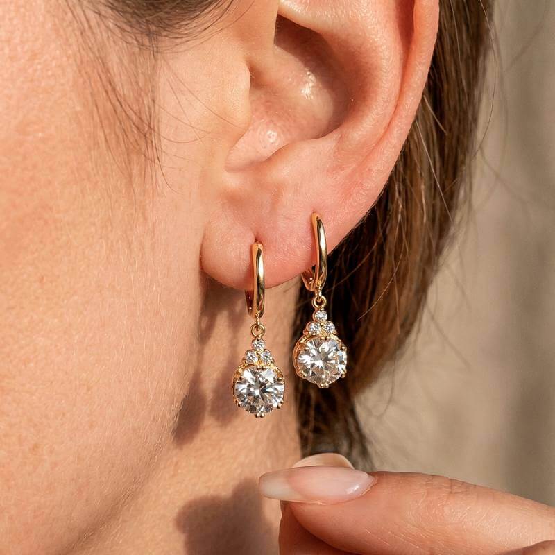 Luxury Crown Moissanite Hoop Earrings