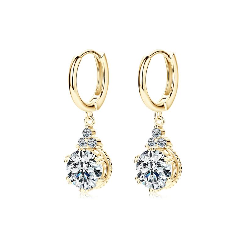 Luxury Crown Moissanite Hoop Earrings