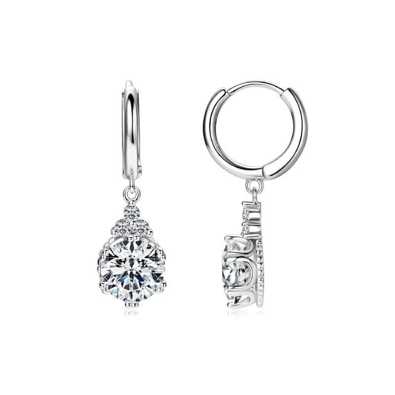 Luxury Crown Moissanite Hoop Earrings