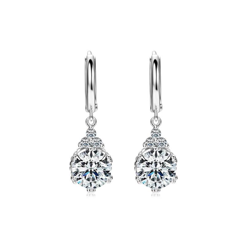 Luxury Crown Moissanite Hoop Earrings