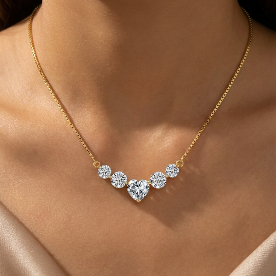 Smile Heart Moissanite Necklace
