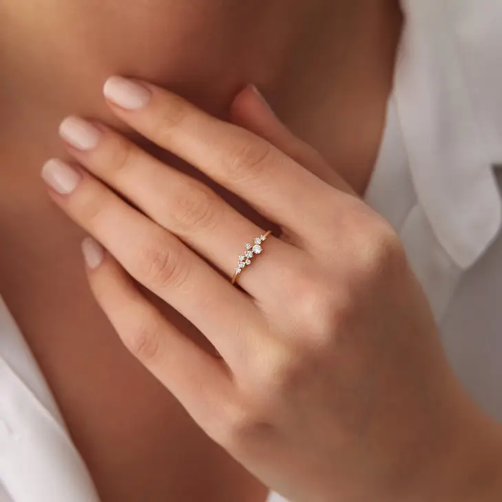 Shona Cluster Moissanite Wedding Band