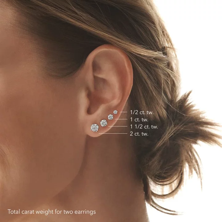 Oval Shape Halo Moissanite Earrings