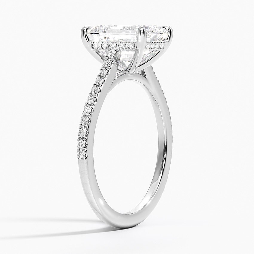French Pave Moissanite Engagement Ring-VOOGME