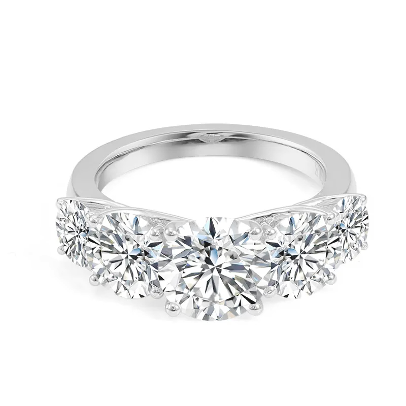 Five-Stone Moissanite Engagement Ring-VOOGME