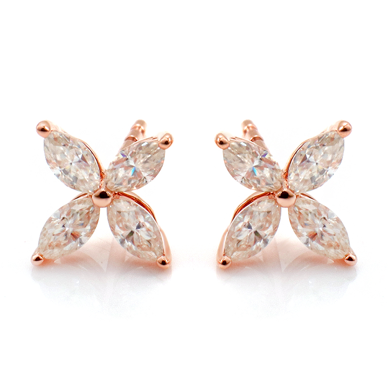 Four Leaf Clover Moissanite Earring-VOOGME