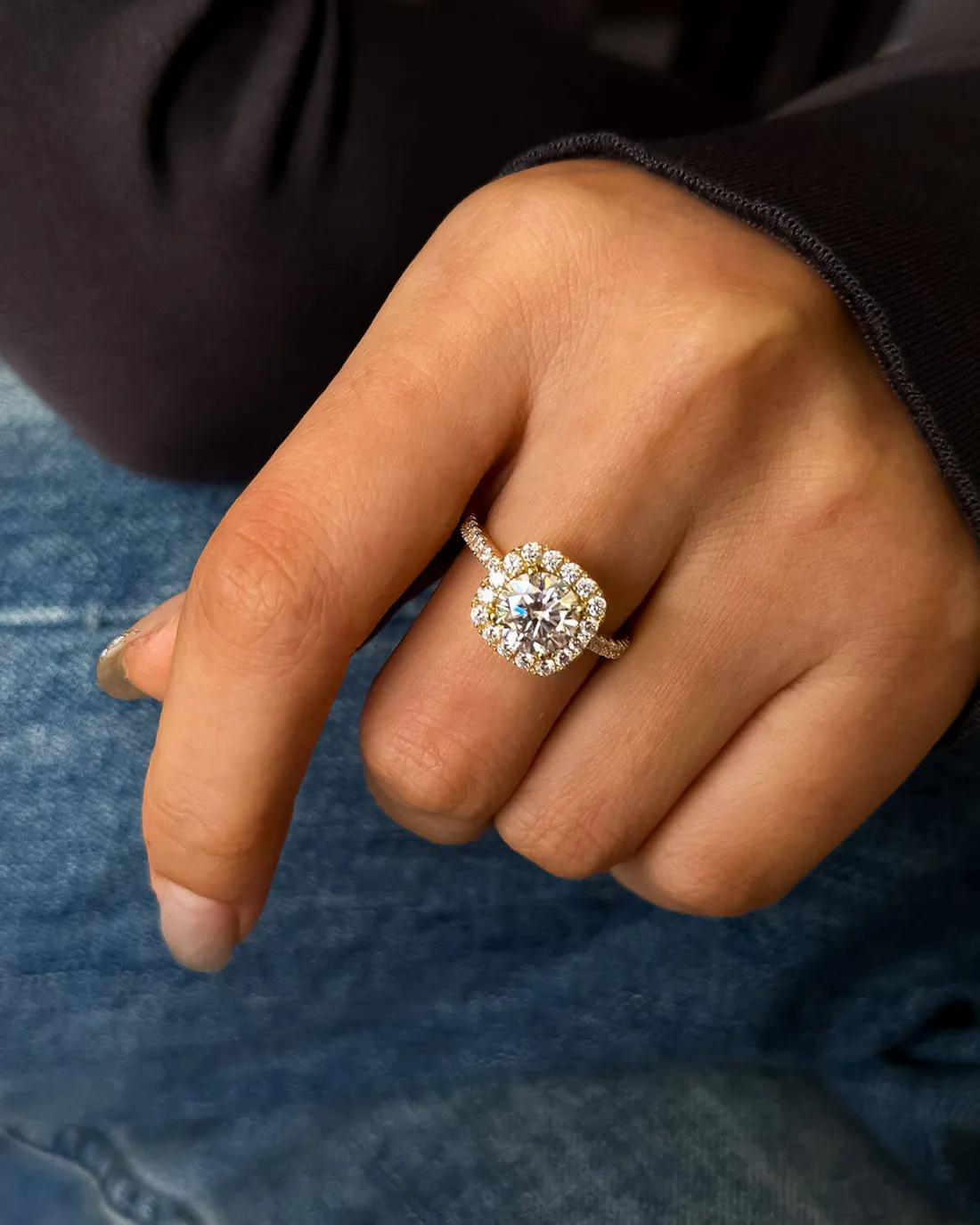 Square Wrap Moissanite Engagement Ring