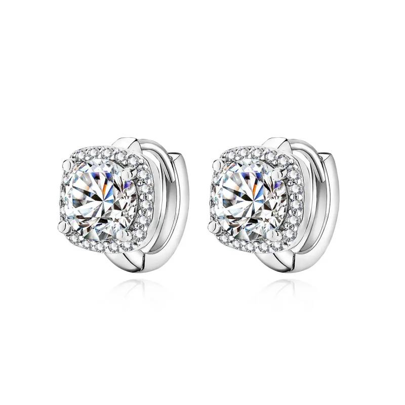 Nadine Square Wrap Moissanite Hoop Earrings