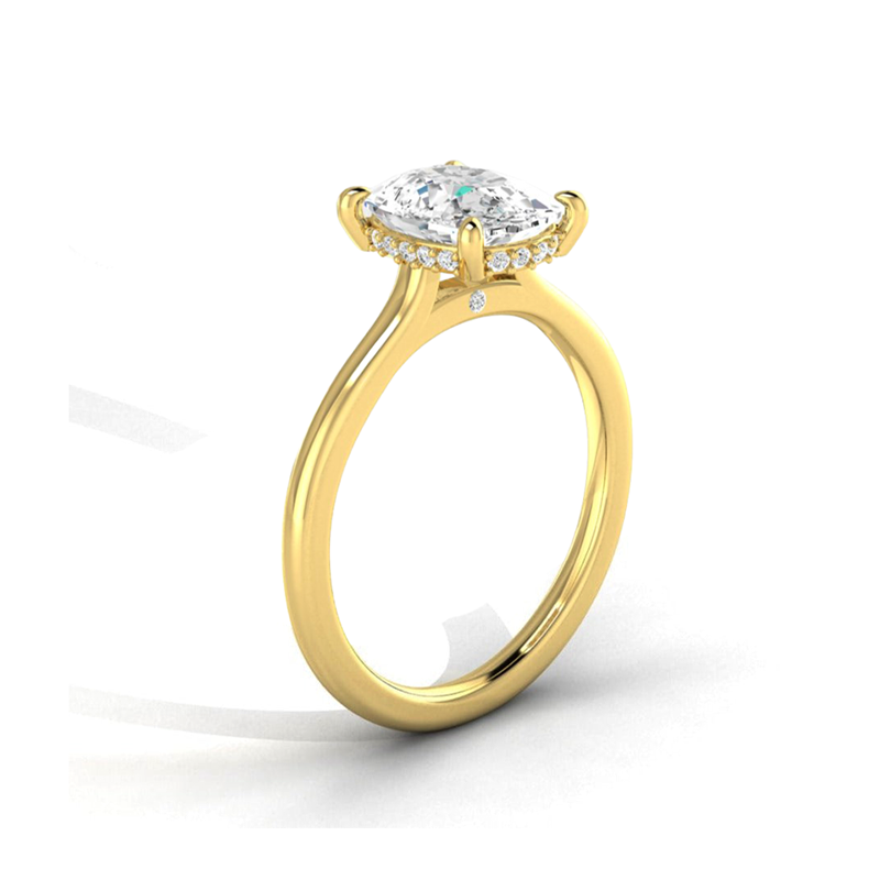 Vins Hidden Halo Moissanite Engagement Ring-VOOGME