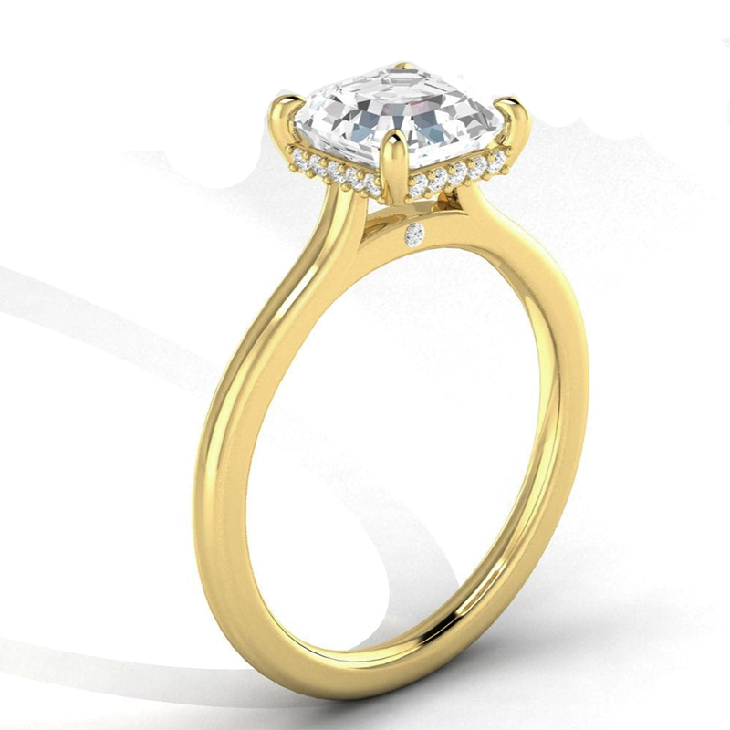 Vins Hidden Halo Moissanite Engagement Ring-VOOGME