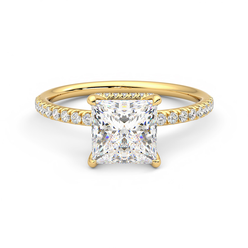 Hyne Pave Moissanite Engagement Ring-VOOGME