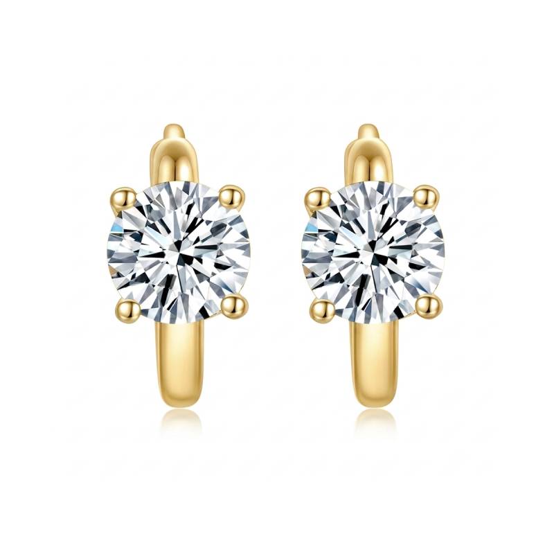 Tracy Four-Prong Moissanite Hoop Earrings