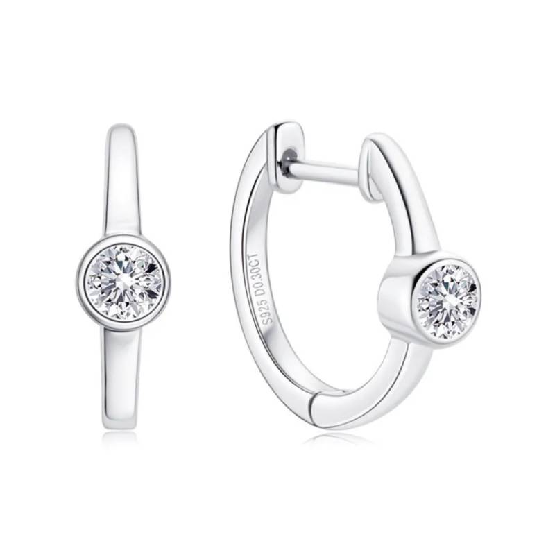 Bezel Moissanite Hoop Earrings
