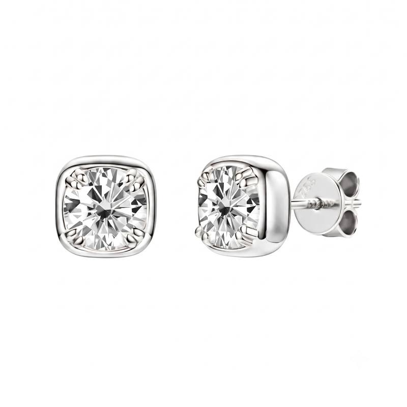 Square Sugar Moissanite Earrings (2.0 ct. tw)