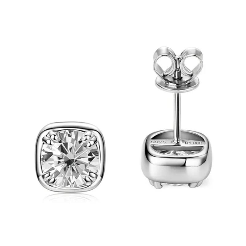 Square Sugar Moissanite Earrings (2.0 ct. tw)