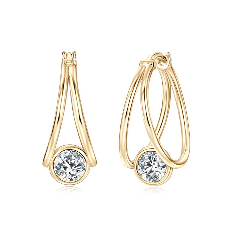Double Layered Moissanite Hoop Earrings