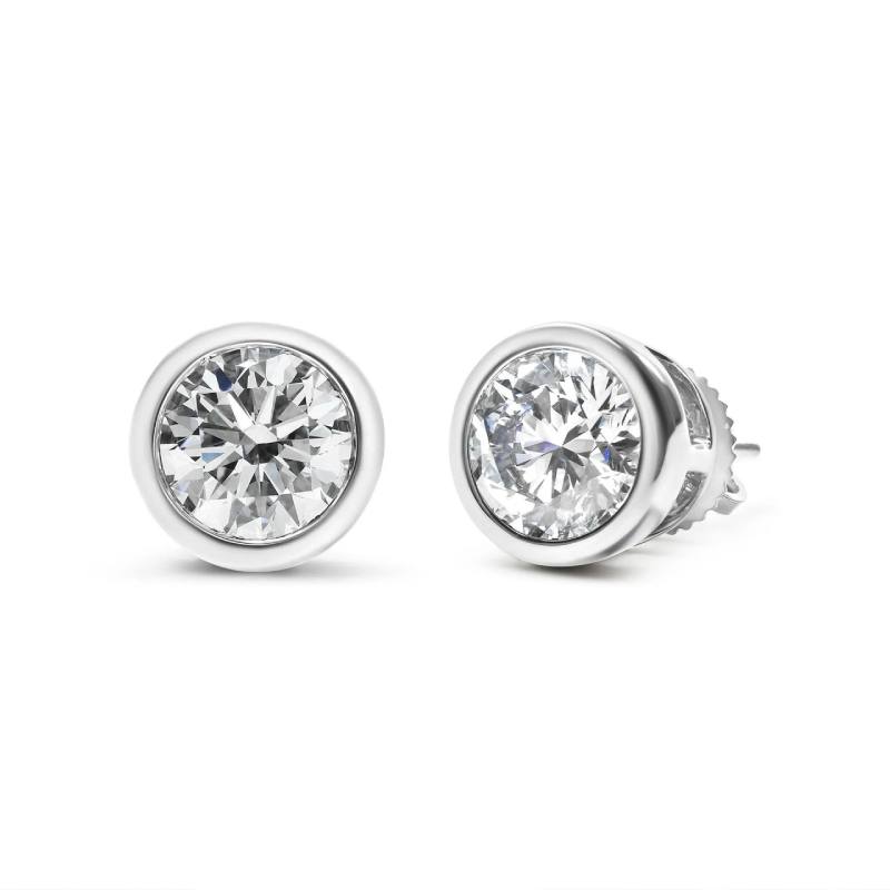 Special Bezel Setting Moissanite Stud Earrings