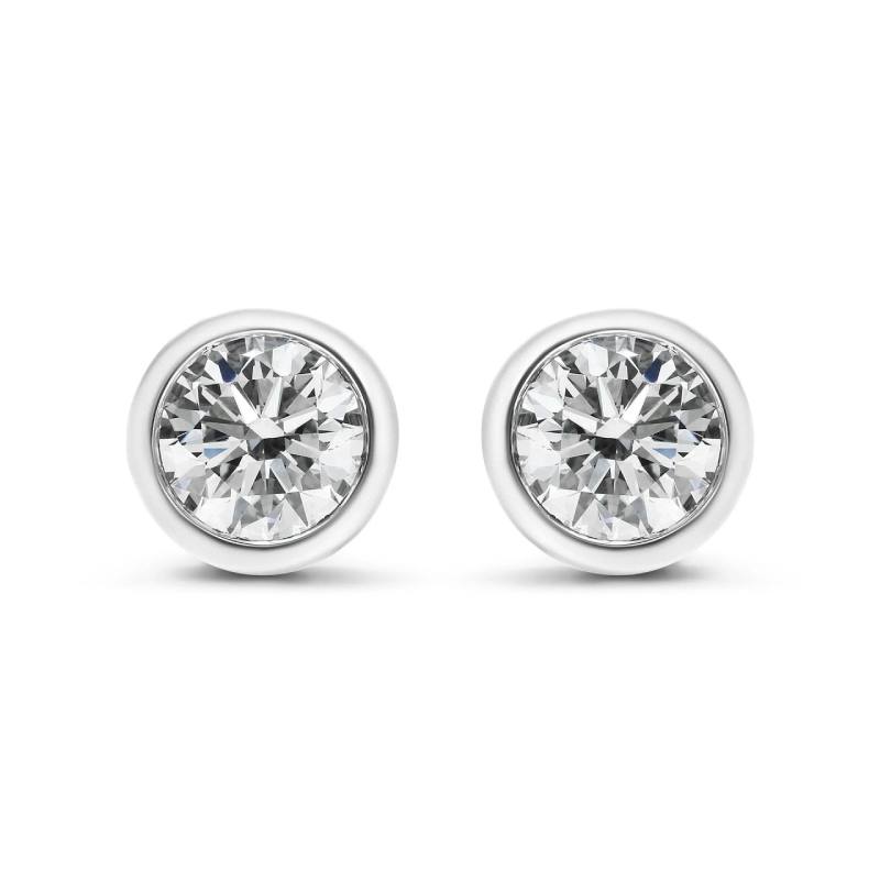 Special Bezel Setting Moissanite Stud Earrings