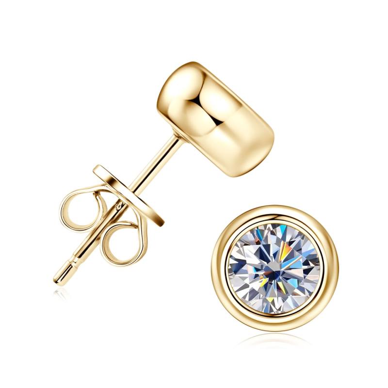 Valery Bezel Moissanite Stud Earrings