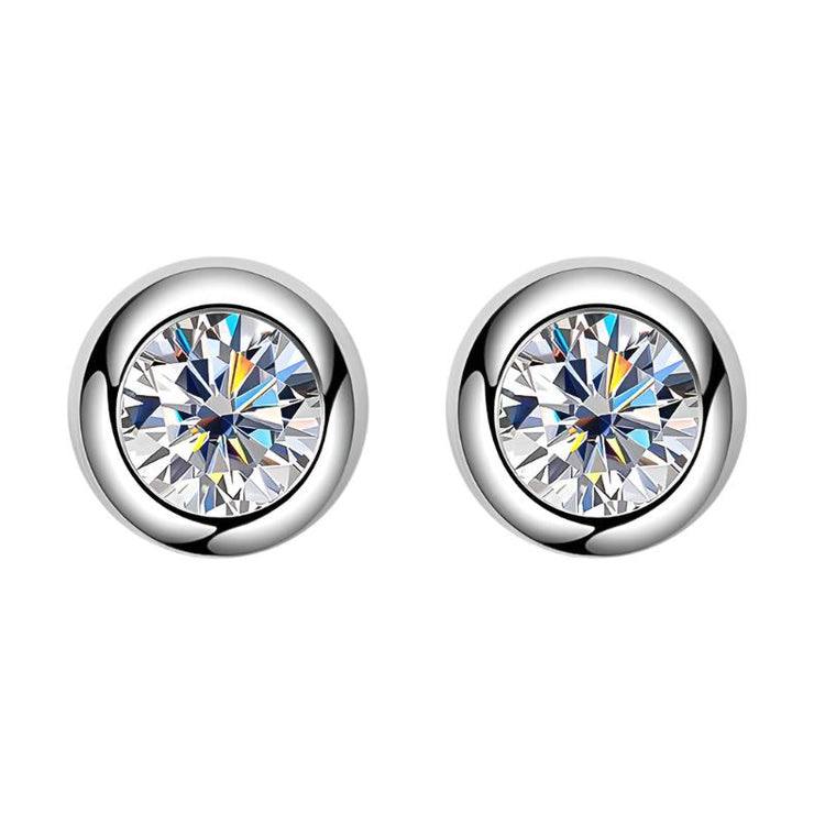 Valery Bezel Moissanite Stud Earrings