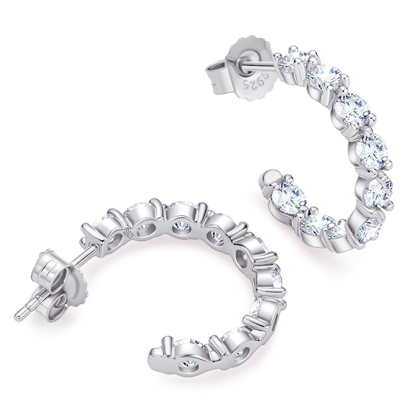 Round Moissanite Hoop Earrings (1.8 ct. tw.)-VOOGME