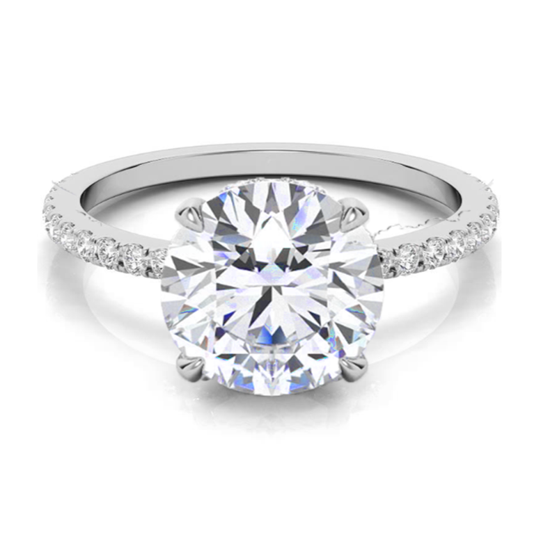 Hyne Pave Moissanite Engagement Ring 3.0 ct-VOOGME