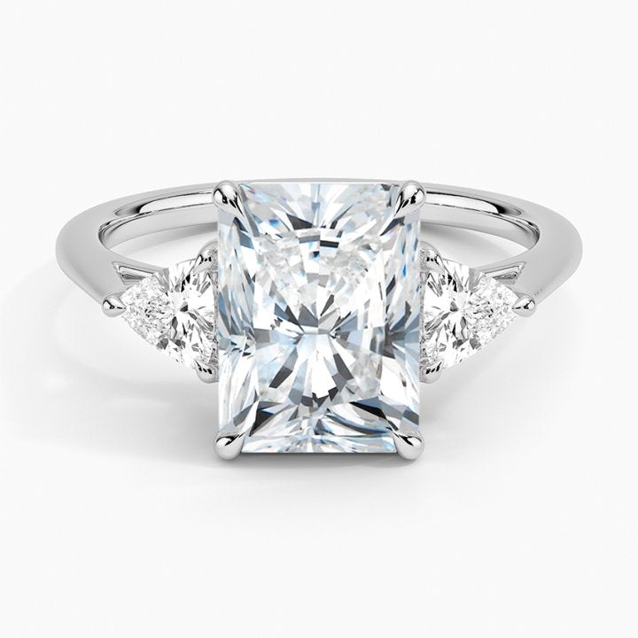 Apphiay Three Stones Moissanite Engagement Ring-VOOGME