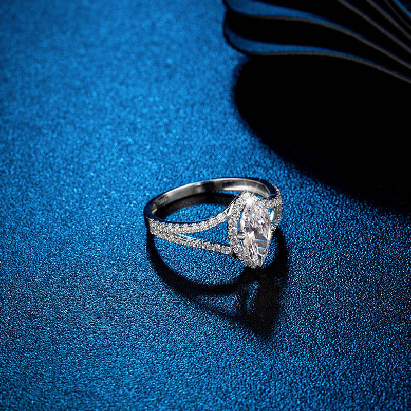 Marquise Shape Y-Arm Moissanite Ring 1.0 ct-VOOGME