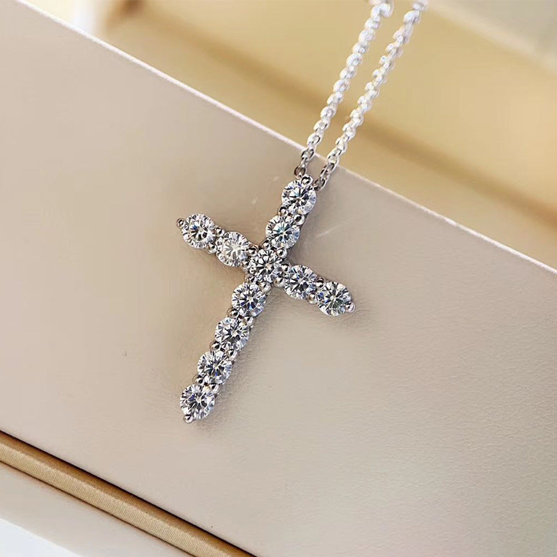 Cross Moissanite Pendant (0.88 ct.tw.)-VOOGME