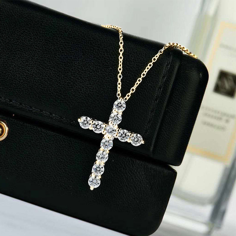 Cross Moissanite Pendant (0.88 ct.tw.)-VOOGME