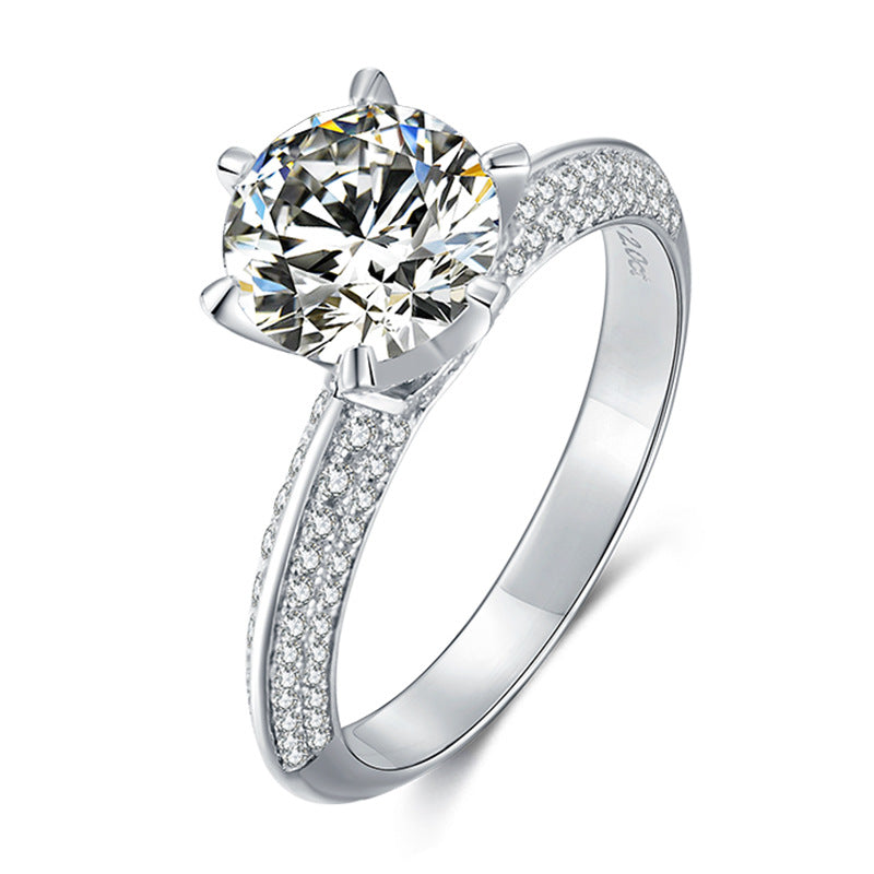 Fancy Six-Prong Moissanite Engagement Ring-VOOGME