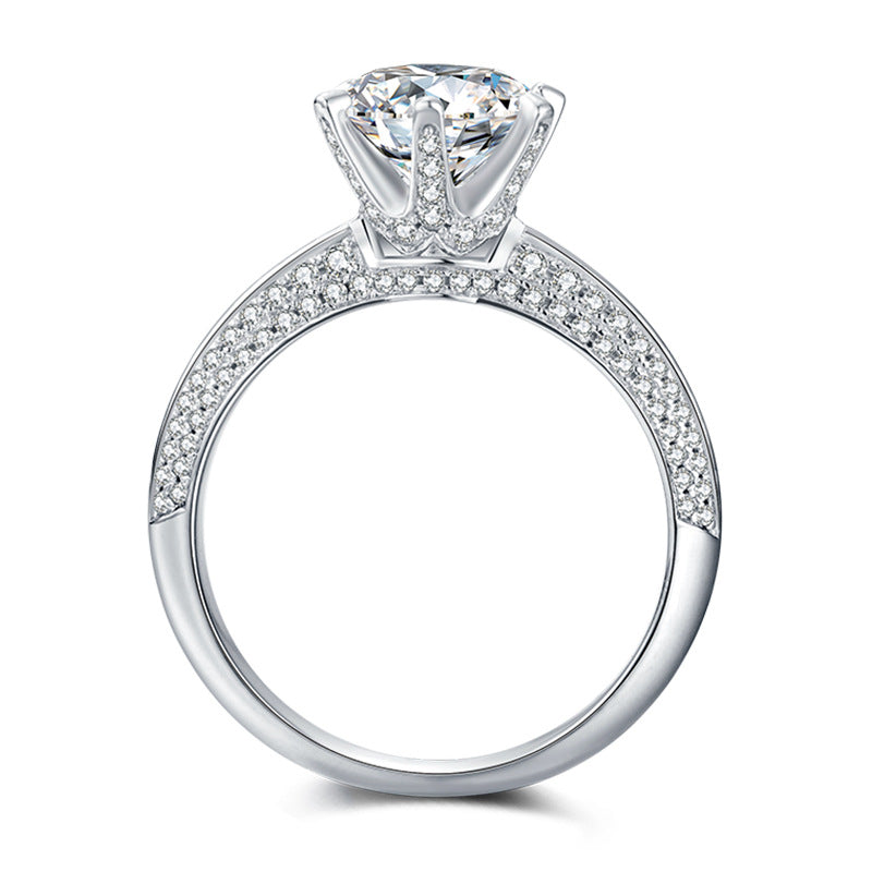 Fancy Six-Prong Moissanite Engagement Ring-VOOGME