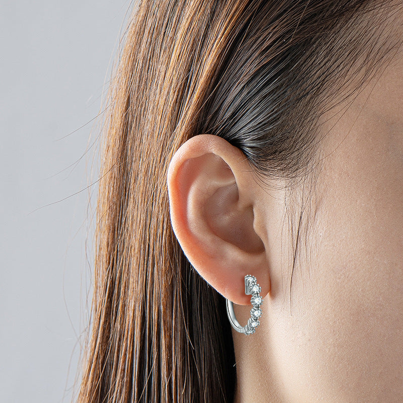 Round Moissanite Hoop Earrings (1.2 ct. tw.)-VOOGME