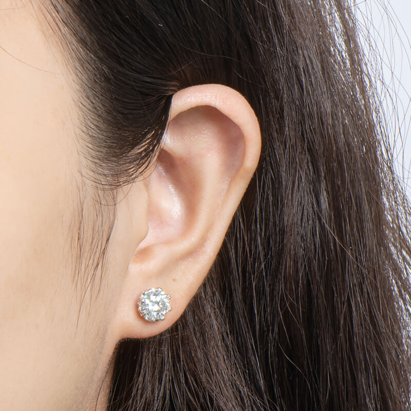 Designer Unique Moissanite Stud Earrings (2.0 ct.tw.)-VOOGME
