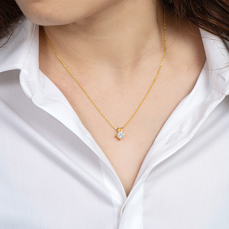 Cushion Shape Moissanite Pendant 1.0 ct-VOOGME