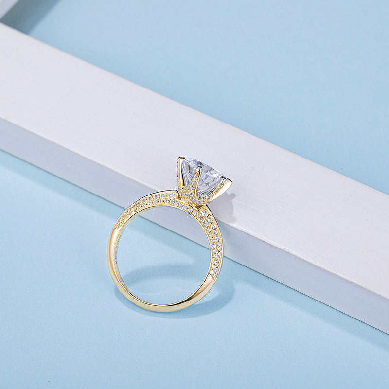 Fancy Six-Prong Moissanite Engagement Ring-VOOGME