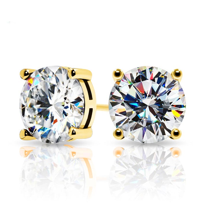 Classic Four-Prong Moissanite Stud Earrings-VOOGME