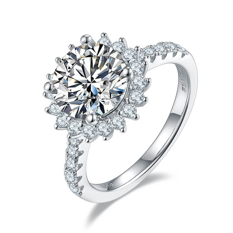 Sunflower Moissanite Engagement Ring-VOOGME