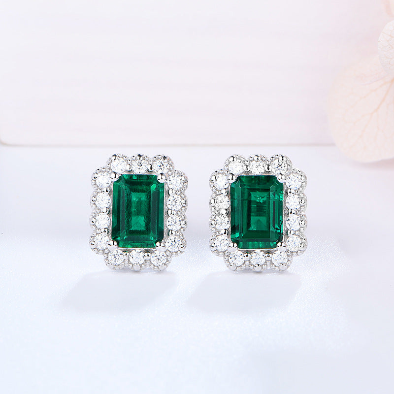 Emerald Gemstone Stud Earrings (4.0 ct. tw.)-VOOGME