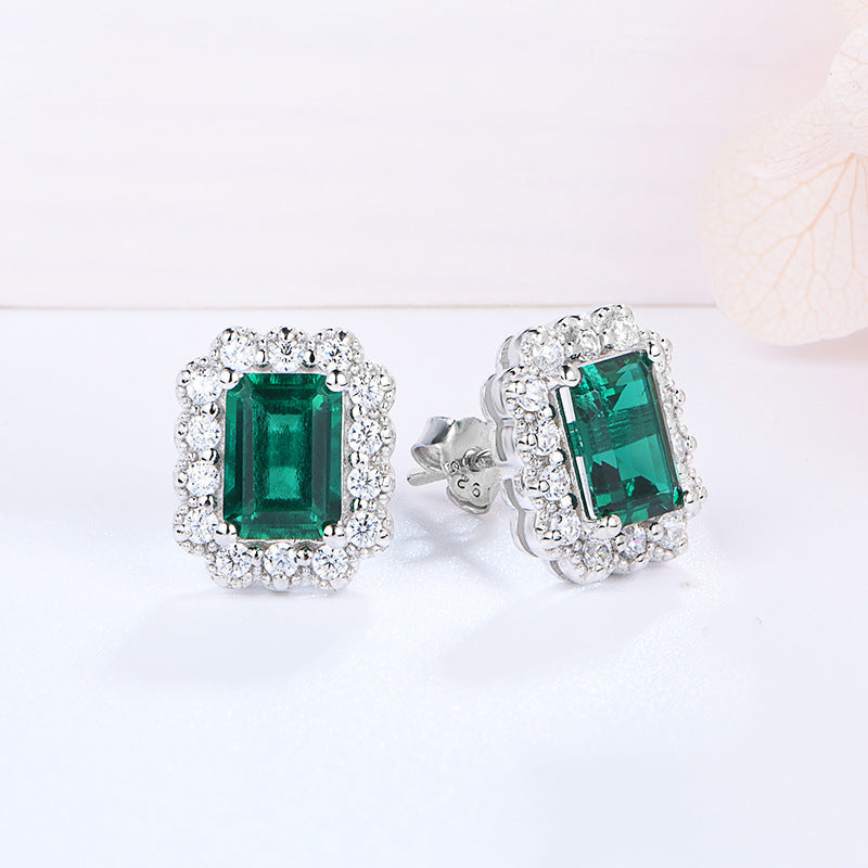 Emerald Gemstone Stud Earrings (4.0 ct. tw.)-VOOGME