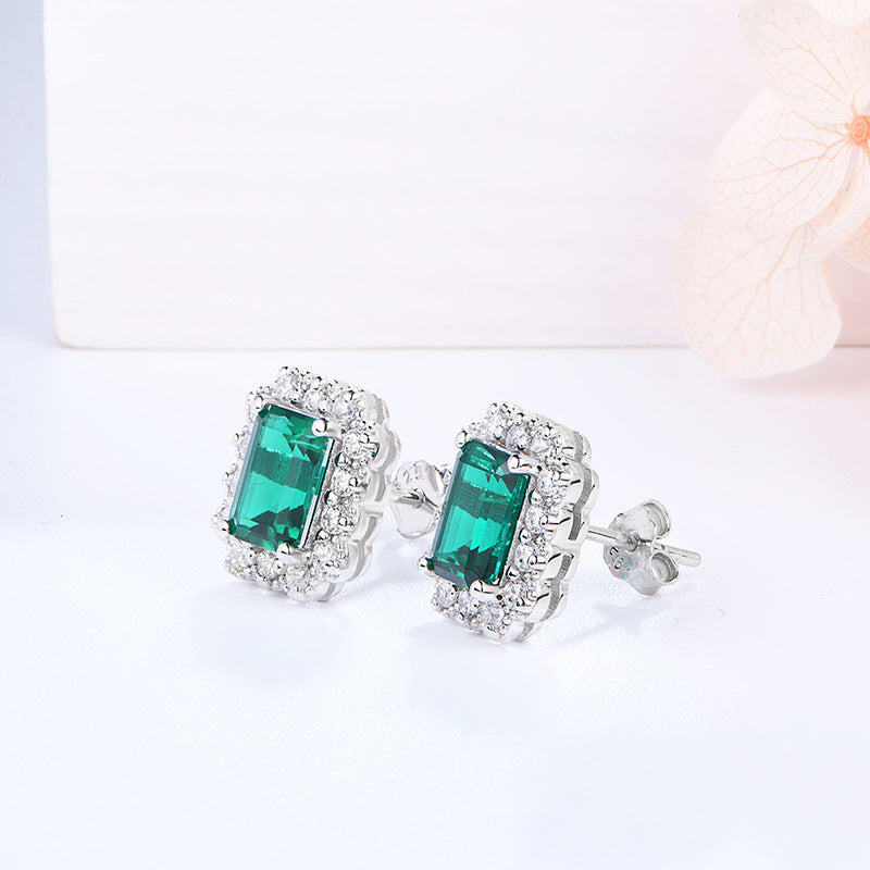 Emerald Gemstone Stud Earrings (4.0 ct. tw.)-VOOGME