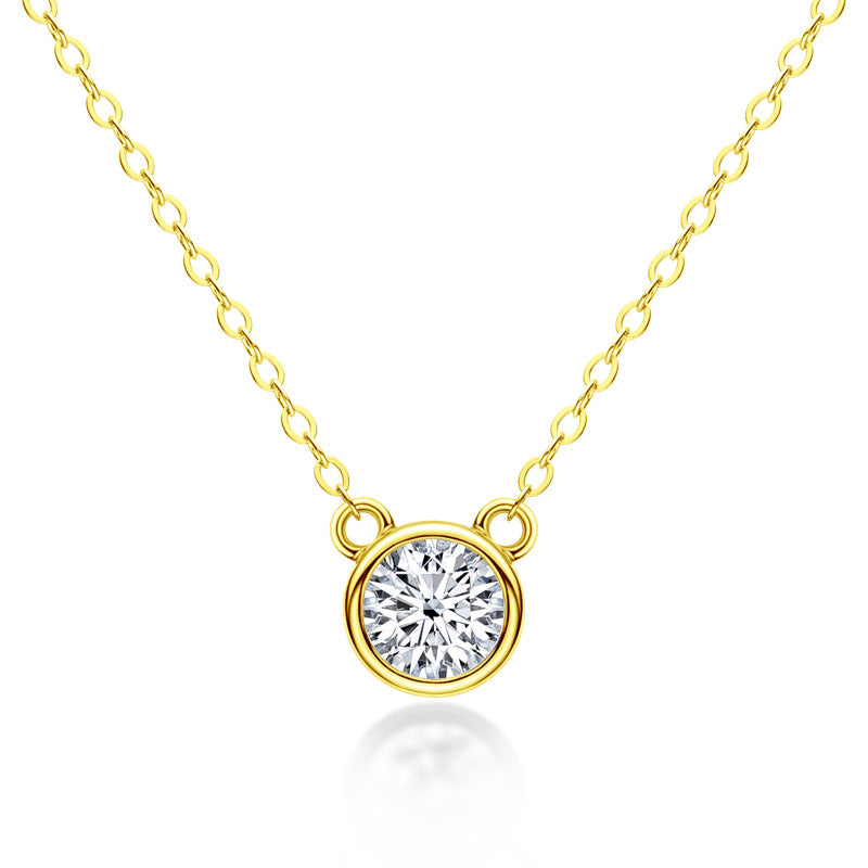 Bezel Setting Moissanite Pendant-VOOGME